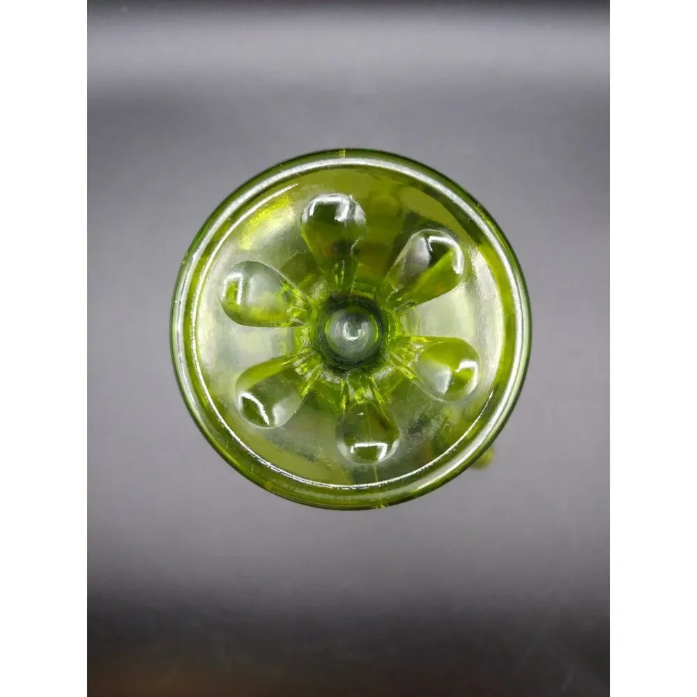 Vintage Green Viking Epic Six Petal Handkerchief Footed Compote Dish Vase 7